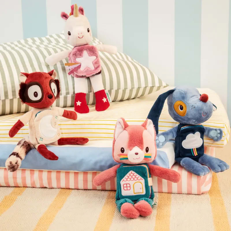Peluche procione con libro morbido della buonanotte per neonati dai 6 mesi in su